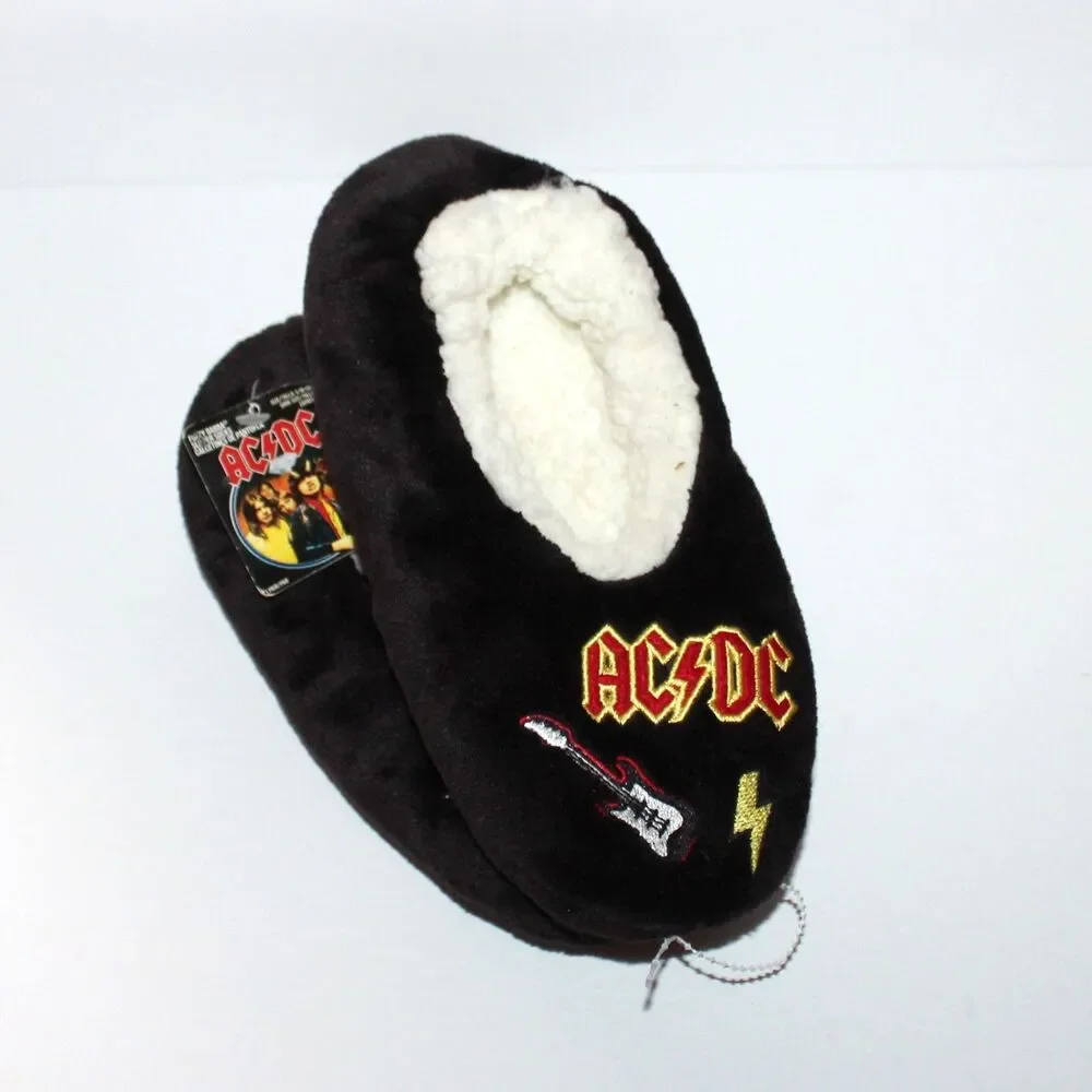 AC/DC Women's Fuzzy Babba Slipper Socks with grippers S small size 5 - 7